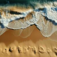 Haut vue sablonneux plage toile de fond, parfait pour maquettes et La publicité avec visible texture pour social médias Publier Taille ai généré photo