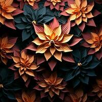 géométrique fleur formes dans un complexe ligne art modèle Contexte pour social médias Publier Taille ai généré photo