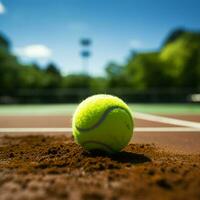 vert tribunal bourdonner, réglage préparé pour exaltant tennis rencontre action pour social médias Publier Taille ai généré photo