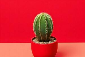 cactus dans minimaliste pot. Contexte. ai génératif pro photo