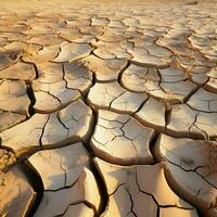 sécheresses preuve fissuré désert sol croûte reflète climat changements aride conséquences pour social médias Publier Taille ai généré photo