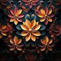 ligne art Contexte Caractéristiques captivant géométrique fleur forme motifs pour social médias Publier Taille ai généré photo