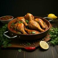 saveur le aromatique mélange de Masala avec succulent poulet pilons pour social médias Publier Taille ai généré photo