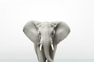 l'éléphant isolé sur blanc Contexte avec coupure chemin. 3d illustration ai généré photo