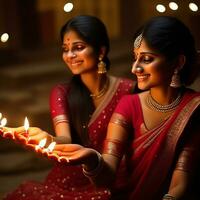 magnifique Indien la mariée dans rouge lehenga à la recherche à le caméra, traditionnel Indien mariage, génératif ai photo