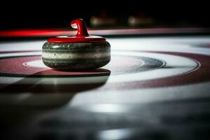 curling sport fermer cible. produire ai photo