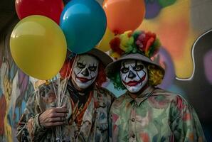 clowns dangereux effrayant. produire ai photo