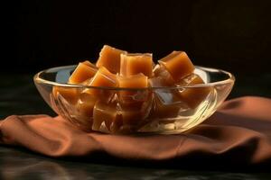 marron caramels des sucreries. produire ai photo