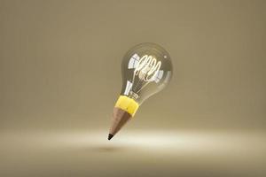 ampoule éclairée avec une pointe de crayon photo