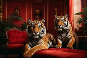 Bengale tigre fond d'écran ai généré photo