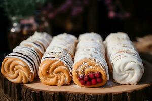 bonbons Suisse Rouleaux pfeffernusse gâteau, ai génératif photo