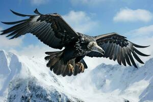 puissant condor en volant montagnes. produire ai photo