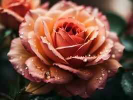 proche en haut de une Rose. ai génératif photo