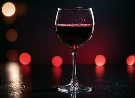 photo de le verre avec rouge du vin ai génératif
