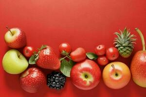 divers mixte en bonne santé des fruits. Contexte. ai génératif pro photo