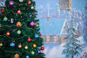 Noël arbre dans Jardin d'enfants. Noël arbre avec coloré Balle photo