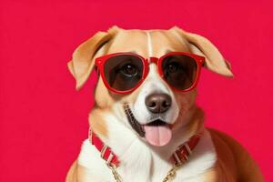 chien portant lunettes de soleil. ai génératif pro photo
