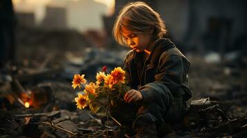 souvenir journée pour enfant victimes dans guerre photo