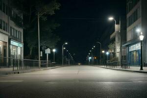 vide espace sur le rue sur le nuit. Contexte. ai génératif pro photo