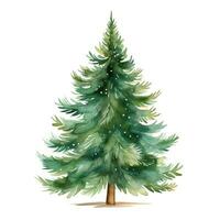 aquarelle illustration de une Facile vert épicéa. Noël clipart, Nouveau année, vacances, forêt photo