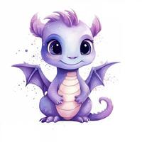 mignonne aquarelle peu dragon bébé illustration isolé clipart personnage photo