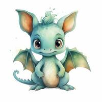 mignonne aquarelle peu dragon bébé illustration isolé clipart personnage photo