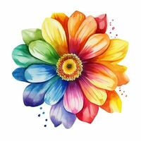 brillant coloré aquarelle fleur, abstrait usine, clipart sur une blanc Contexte photo