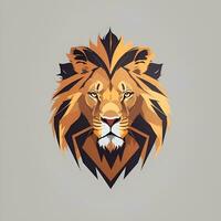 minimaliste logo de Lion marque, ai généré photo