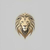 minimaliste logo de Lion marque, ai généré photo