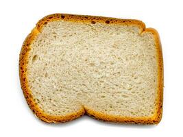 sandwich pain carré tranches isolé. supermarché pain pour toasts, doux blanc tranché pain, sucré sandwich pain pièces sur blanc Contexte Haut vue photo