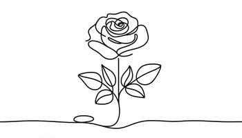 une minimaliste et fluide représentation de une Rose. ai généré photo