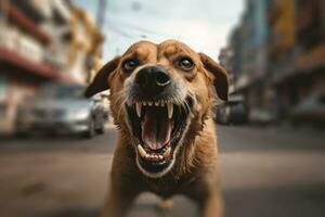 rage dans une en colère chien ai génératif photo