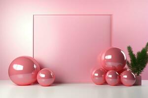 ai généré rose des ballons avec copie espace photo