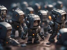 3d illustration de robot dans le foncé photo