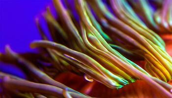 sous-marin macro révèle multi coloré mer la vie motifs ai produire photo