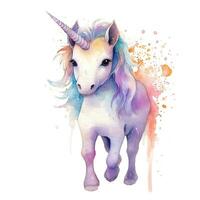 aquarelle illustration de mignonne Licorne photo