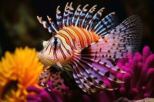 une magnifique poisson et aquarium fond.ai génératif photo