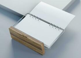 bureau calendrier avec blanc papier adapté pour calendrier conception présentation photo