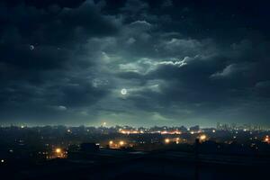 ciel dans le nuit réaliste séance photo. haute qualité. ai génératif photo