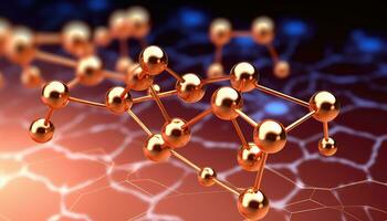 métal des atomes chute sur hexagonal surface ai généré photo