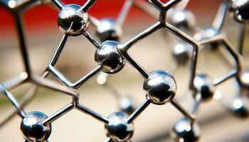 chute métal des atomes rencontrer hexagonal la grille ai généré photo