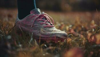 Hommes et femmes le jogging dans nature, profiter une en bonne santé mode de vie généré par ai photo