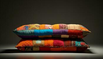 douceur et confort dans une multi coloré coussin collection généré par ai photo