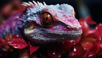 dragon gecko, vibrant couleurs, mignonne et dangereux, à la recherche à caméra généré par ai photo