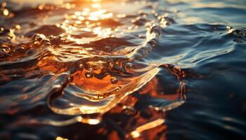 la nature l'eau vague reflète liquide proche en haut, abstrait et humide généré par ai photo