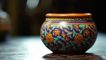 poterie décoration, artisanat des cultures, argile modèle vase, faïence Célibataire objet fleuri généré par ai photo