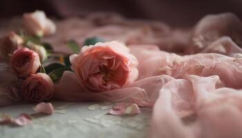 romantique pivoine bouquet ajoute élégance à mariage journée généré par ai photo