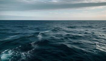 abstrait vague modèle sur le tranquille paysage marin généré par ai photo