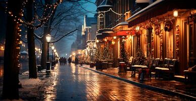 hiver ville Nouveau York, Nouveau année Etats-Unis, Noël vacances - ai généré image photo