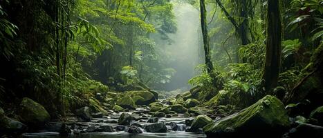 magnifique luxuriant forêts tropicales dans central Amérique. génératif ai photo